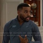 Andre’s steel blue quarter zip top on Beyond the Gates