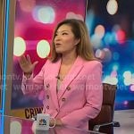 Angela Cenedella's pink double breasted blazer on NBC News Daily