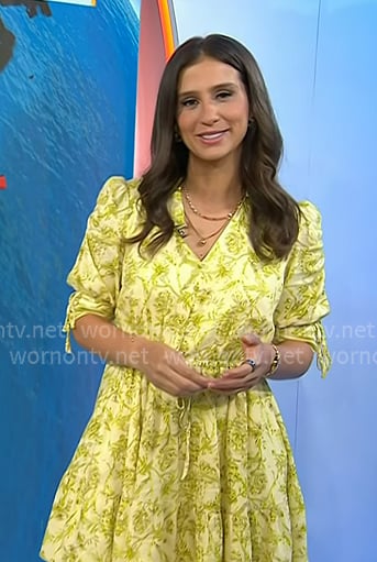 Angie Lassman's yellow floral mini dress on Today