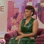 Anika Noni Rose’s green sleeveless leather dress on Today Anika Noni Rose’s green sleeveless leather dress on Today