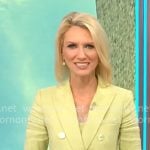 Anna Schecter’s light green suit on CBS Mornings Anna Schecter’s light green suit on CBS Mornings