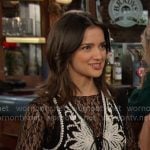 Ari’s black embroidered vest on Days of our Lives Ari’s black embroidered vest on Days of our Lives