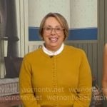 Babs Costello’s mustard cardigan on Good Morning America Babs Costello’s mustard cardigan on Good Morning America