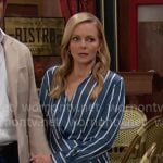 Belle’s blue stripe shirtdress on Days of our Lives