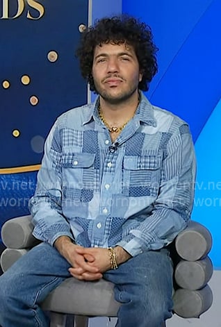 Benny Blanco’s patchwork denim shirt on Today