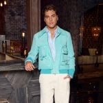 Blake’s turquoise blue utility reunion jacket on Next Gen NYC Blake’s turquoise blue utility reunion jacket on Next Gen NYC