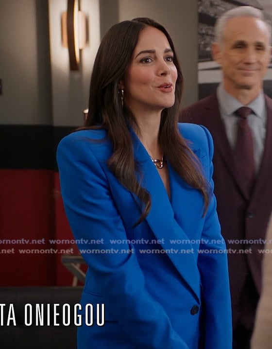 Blue double breasted blazer on All American