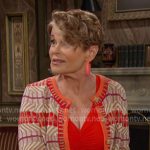 Bonnie’s geometric knit cardigan on Days of our Lives
