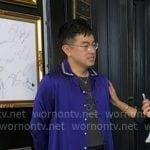 Bowen Yang’s purple embroidered shirt on Good Morning America
