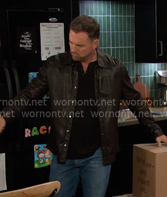 Brady's dark brown western leather shirt on Days of our Lives