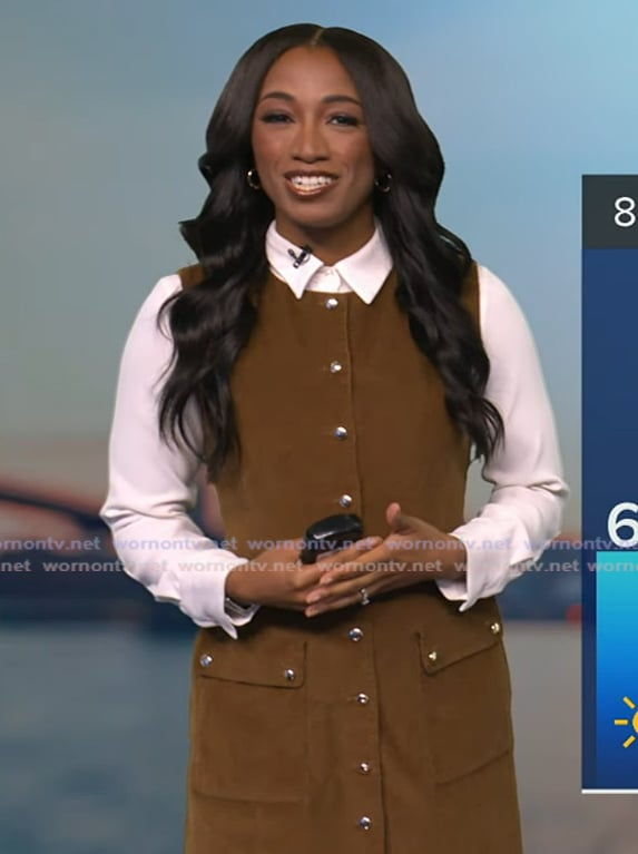 Brittany’s brown suede sleeveless dress on Good Morning America