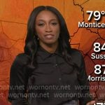 Brittany’s grey plaid wrap skirt on Good Morning America
