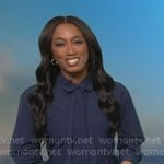 Brittany’s navy tie neck dress on Good Morning America