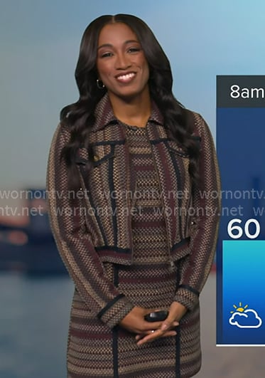 Brittany’s stripe tweed dress and Jacket on Good Morning America