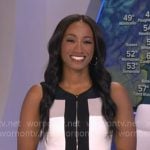 Brittany’s white colorblock zip front dress on Good Morning America Brittany’s white colorblock zip front dress on Good Morning America