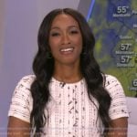 Brittany’s white tweed dress on Good Morning America Brittany’s white tweed dress on Good Morning America
