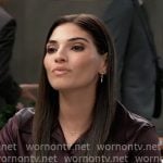 Brook-Lynn’s dark purple button down shirt on General Hospital Brook-Lynn’s dark purple button down shirt on General Hospital