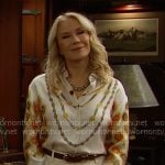 Brooke’s jewel print blouse on The Bold and the Beautiful Brooke’s jewel print blouse on The Bold and the Beautiful