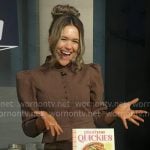 Carleigh Bodrug’s brown jacket on Good Morning America Carleigh Bodrug’s brown jacket on Good Morning America