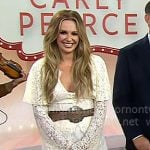Carly Pearce’s white layered lace top on Today Carly Pearce’s white layered lace top on Today