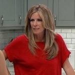 Carly's red short-sleeve top on General Hospital Carly's red short-sleeve top on General Hospital