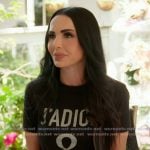 Carmella’s black 8 graphic tee on The Real Housewives of Orange County Carmella’s black 8 graphic tee on The Real Housewives of Orange County