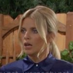 Cat's navy tie waist shirtdress on Days of our Lives Cat's navy tie waist shirtdress on Days of our Lives