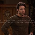 Chad’s brown textured sweater on Days of our Lives