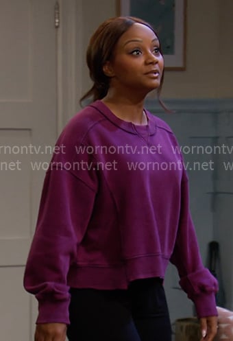 Chanel's purple sweatshirt on Days of our Lives