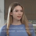 Charlotte's blue long sleeved top on General Hospital