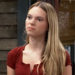 Charlotte's dark red button front top on General Hospital Charlotte's dark red button front top on General Hospital