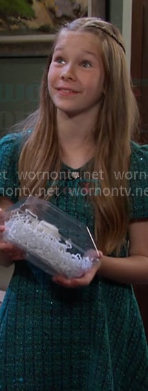 Charlotte's green tweed dress on Days of our Lives