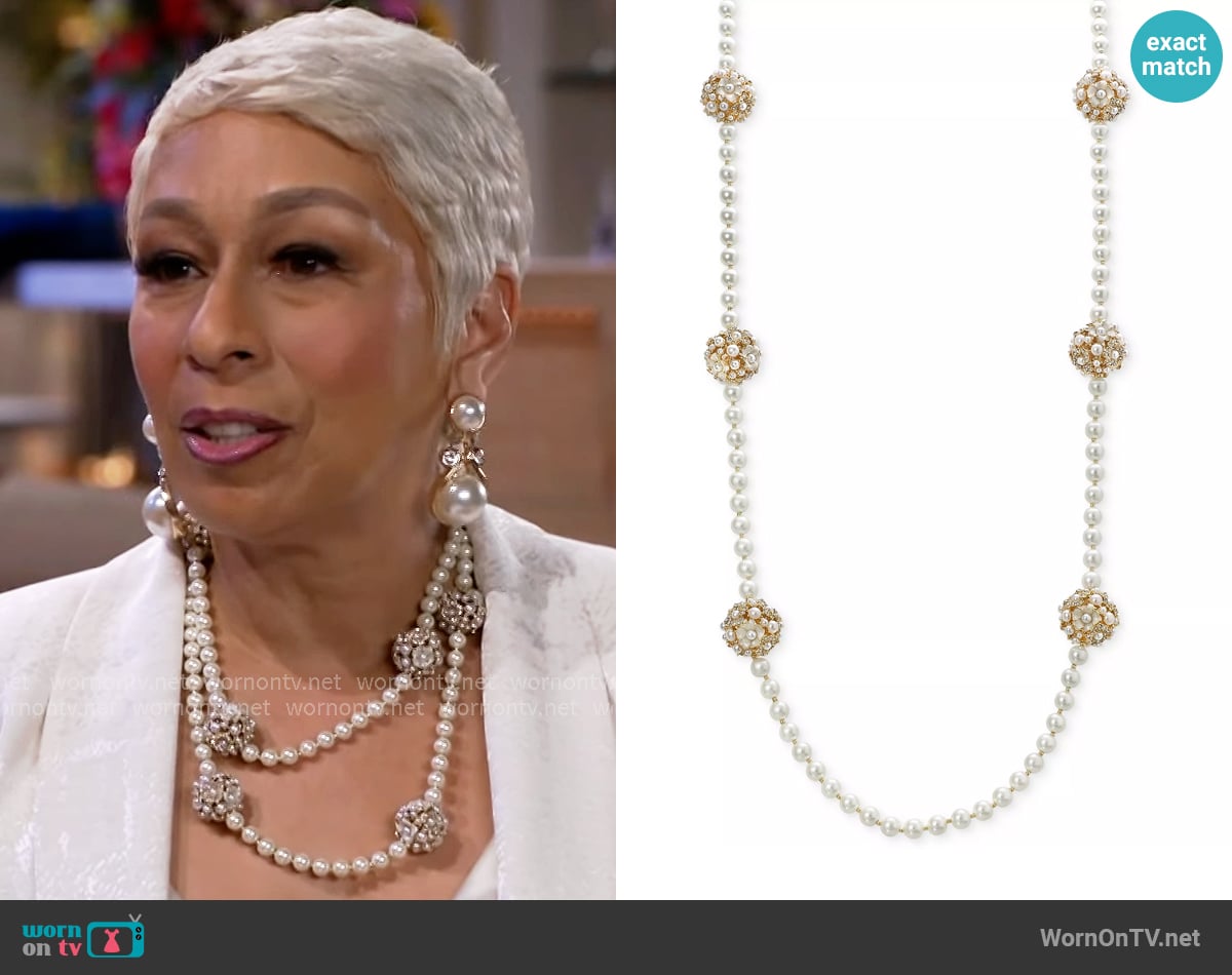 Charter Club Gold-Tone Long Beaded Necklace worn by Anita Dupree (Tamara Tunie) on Beyond the Gates Charter Club Gold-Tone Long Beaded Necklace worn by Anita Dupree (Tamara Tunie) on Beyond the Gates