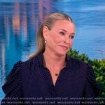 Chelsea Handler’s navy polka dot blouse on The View Chelsea Handler’s navy polka dot blouse on The View
