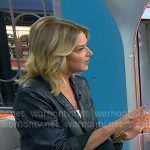 Christine Romans’ navy leather blazer on Today Christine Romans’ navy leather blazer on Today