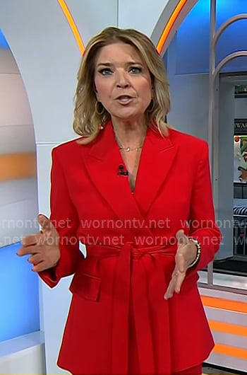 Christine's red belted blazer and pants on Today Christine's red belted blazer and pants on Today