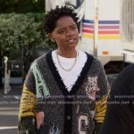 Coop’s mixed print distressed cardigan on All American Coop’s mixed print distressed cardigan on All American