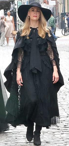 Cordelia's black lace dress and cape on American Horror Story