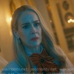 Cordelia’s pink floral blouse with flower on American Horror Story Cordelia’s pink floral blouse with flower on American Horror Story