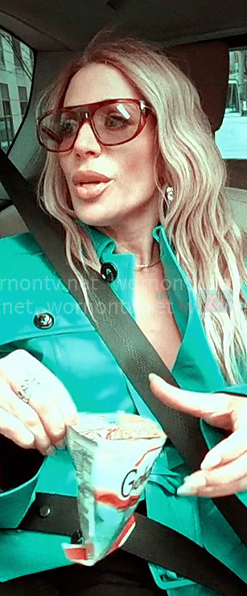 Daisy's green leather jacket and sunglasses on The Real Housewives of New York City