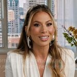 Daisy’s white draped confessional top on The Real Housewives of New York City Daisy’s white draped confessional top on The Real Housewives of New York City