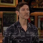 Daniel’s navy embroidered shirt on The Young and the Restless Daniel’s navy embroidered shirt on The Young and the Restless
