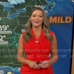 Dani’s red pleated blazer dress on Good Morning America