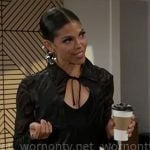 Dani’s sheer black zebra outfit on Beyond the Gates