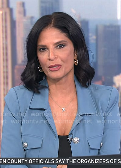 Darlene’s blue jacket with silver buttons on Today Darlene’s blue jacket with silver buttons on Today