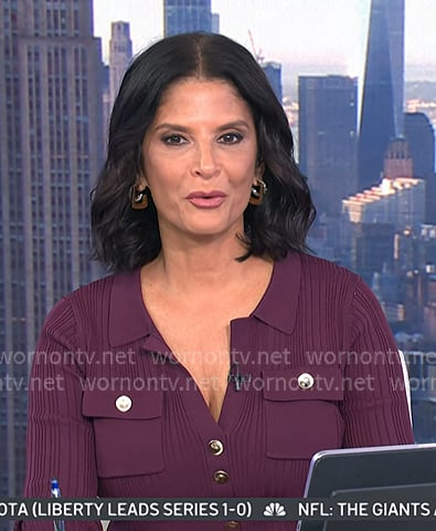 Darlene’s burgundy button front top and skirt on Today Darlene’s burgundy button front top and skirt on Today