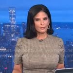 Darlene's grey geometric ruffle neck dress on Today