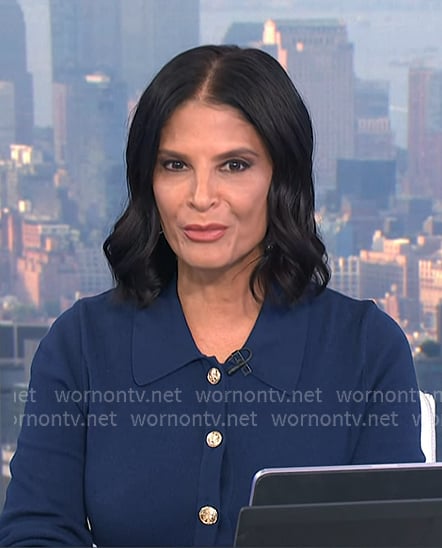 Darlene’s navy collared knit dress on Today Darlene’s navy collared knit dress on Today