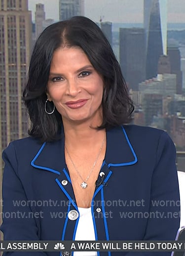 Darlene’s navy contrast trim jacket on Today