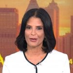 Darlene’s white contrast trim dress on Today Darlene’s white contrast trim dress on Today